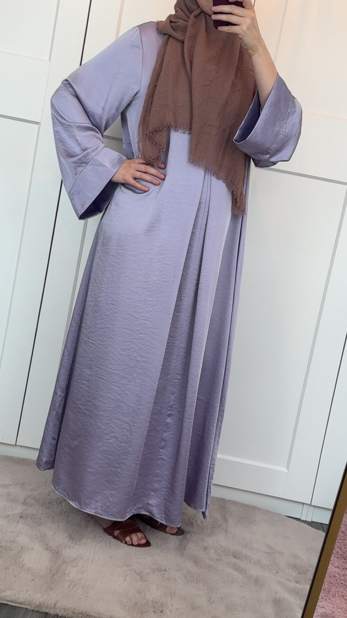 Satin lila maxi dress