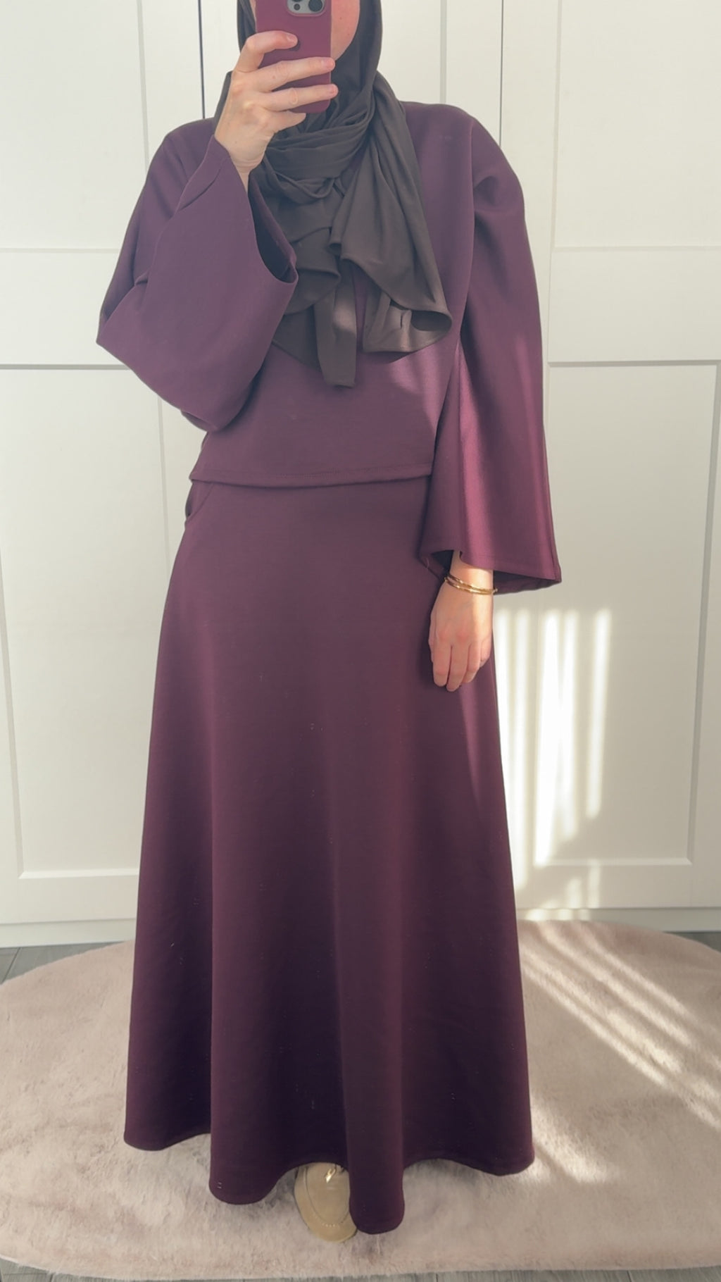 Two pieces skirt set burgundy