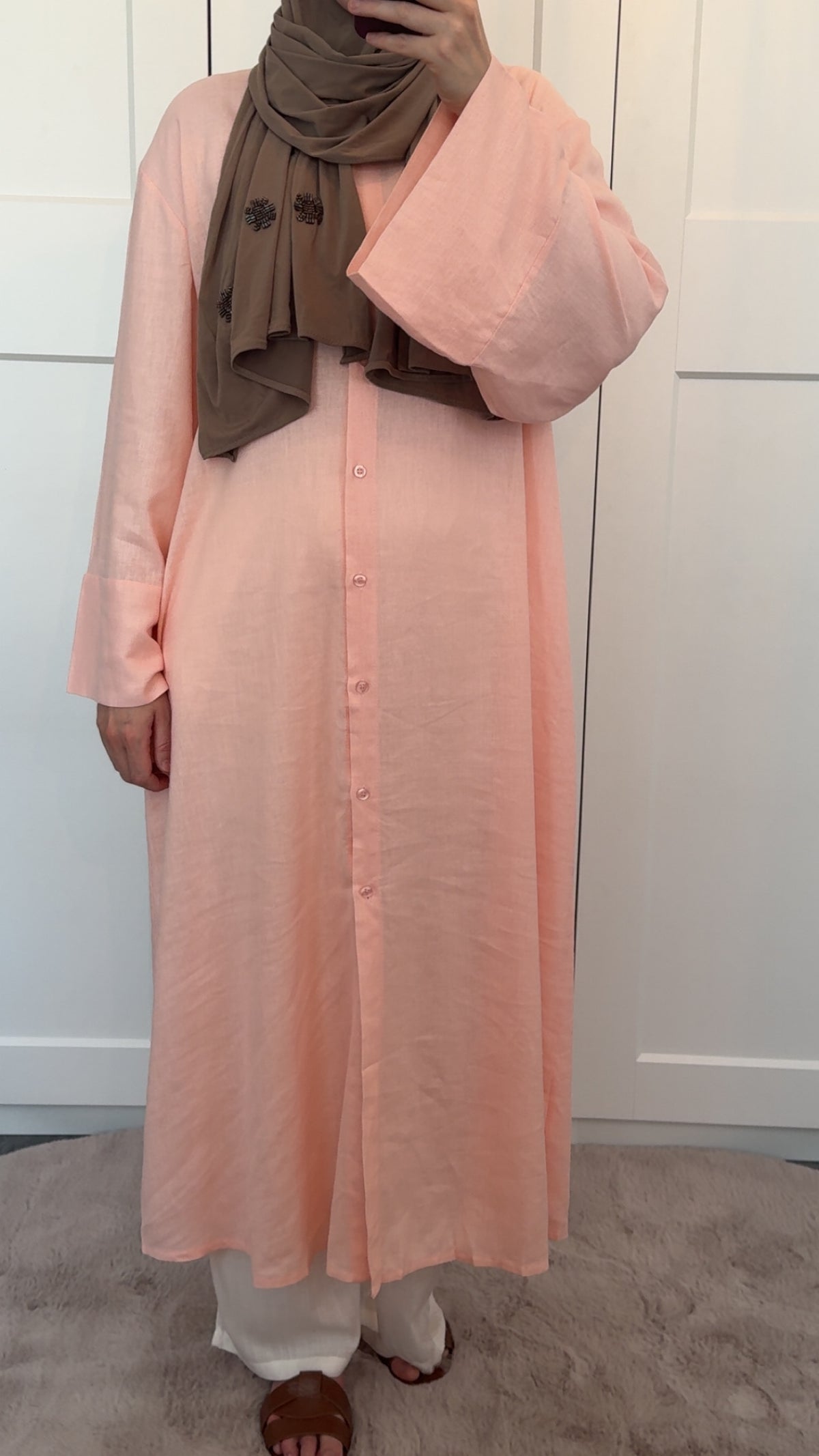 Linnen pink dress