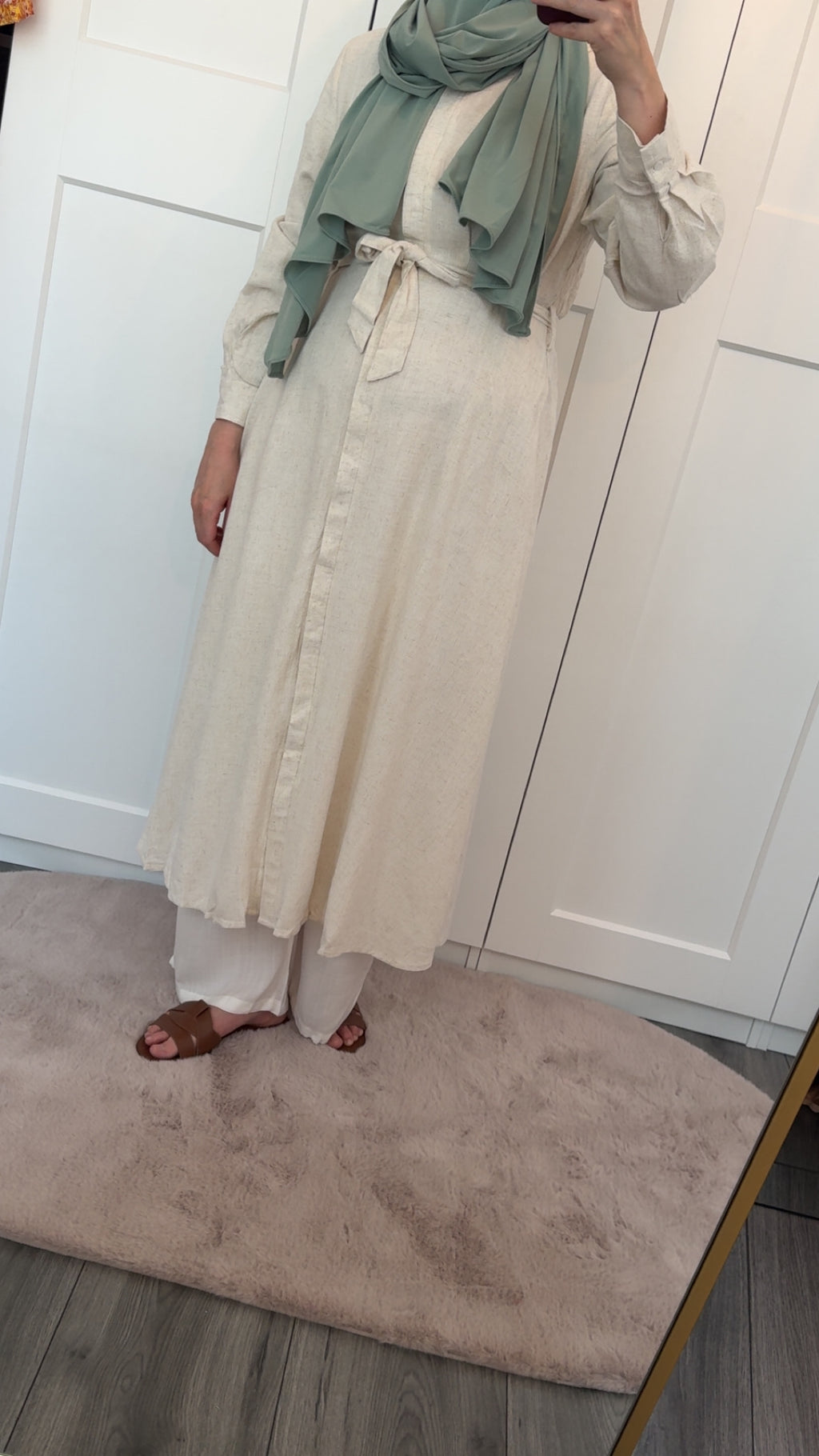 Nude linnen dress