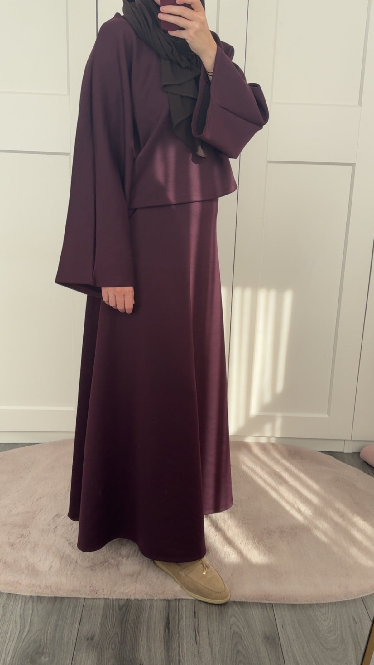 Two pieces skirt set burgundy